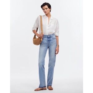 NWT Madewell The 90s Straight Leg Mid-Rise Raw Hem Jean Size 27